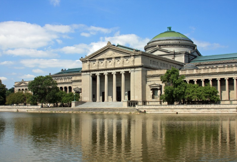 The Museum of Science and Industry in Chicago from the Lake