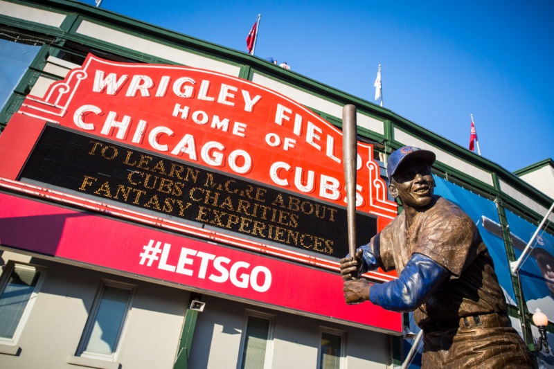 Statue In Front of Wrigley Field in Chicago