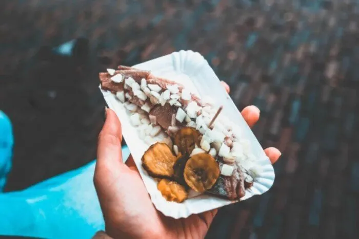 Hand Holding a Street Food