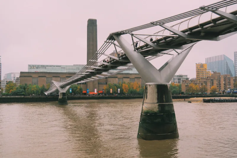 Tate Modern from Under the Millennium Bridge, London