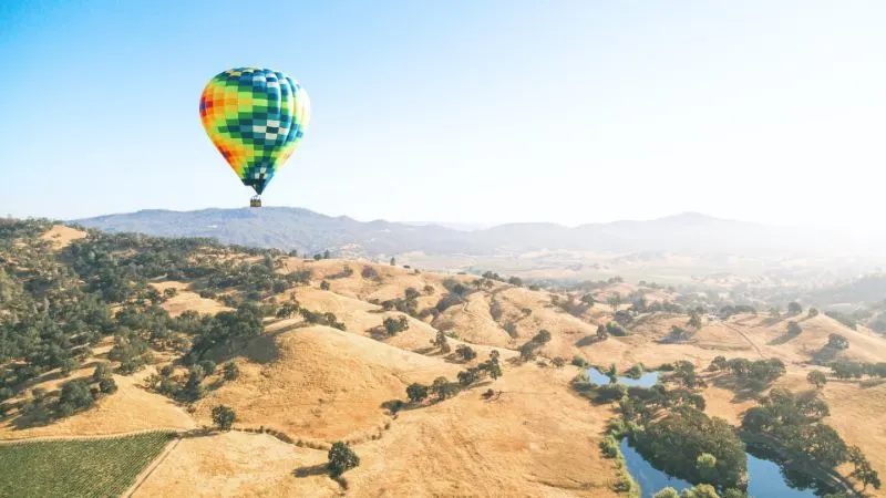 Hot air balloon in Napa Valley