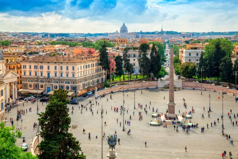 Aerial view of Piazza del Popolo