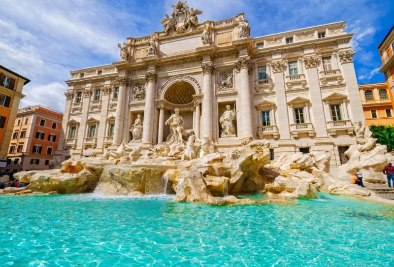 FRont view of Trevi Fountain